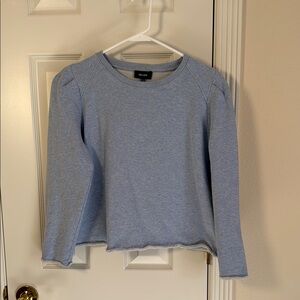 Me+Em Light Blue Sweatshirt, puff sleeve, size 14 US